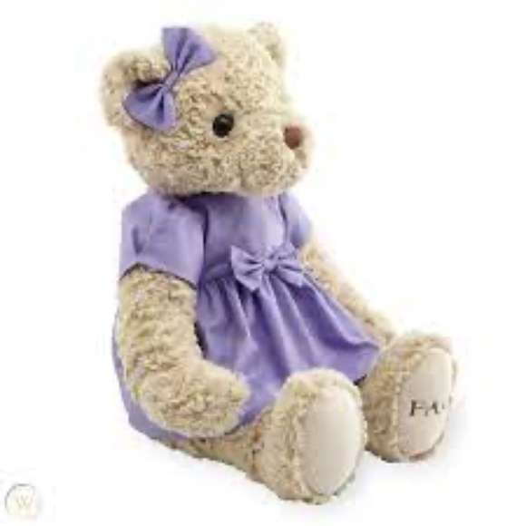 FAO Schwarz 2016 Stuffed Purple Dress & Bow Geoffrey Bear - Picture 2 of 10
